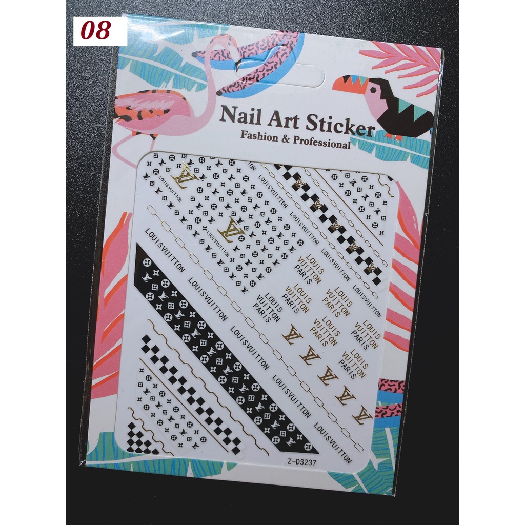 Sticker dán móng, Nail Sticker thương hiệu nổi tiếng, trang trí móng