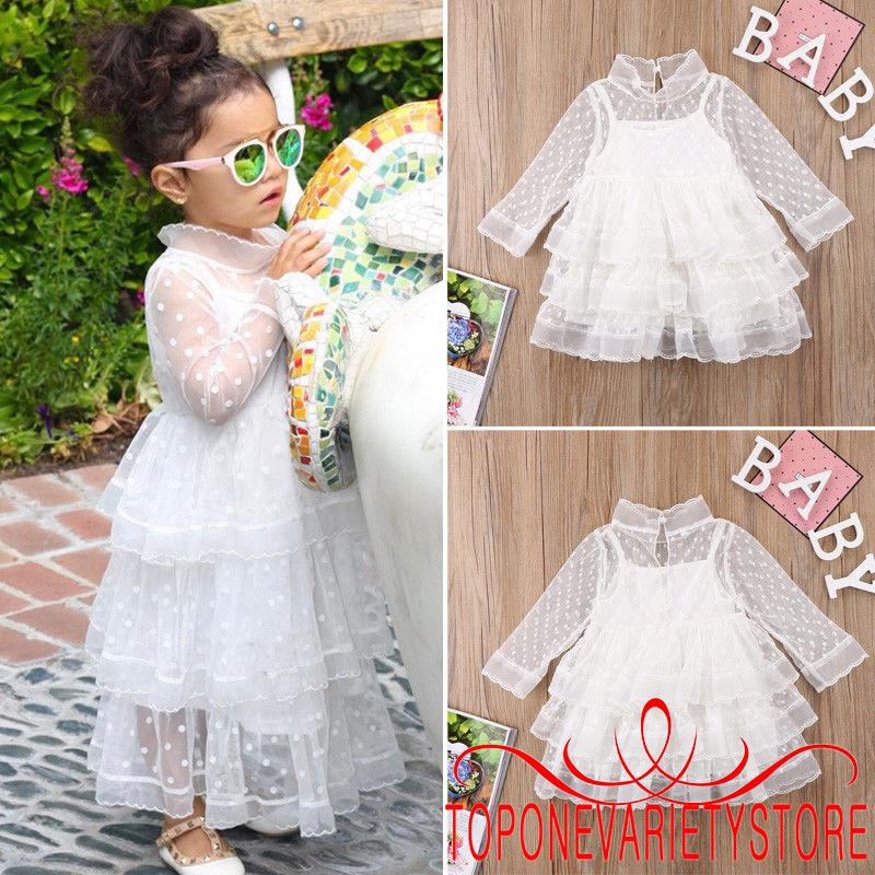 Đầm xoè Tulle chấm bi cho bé gái