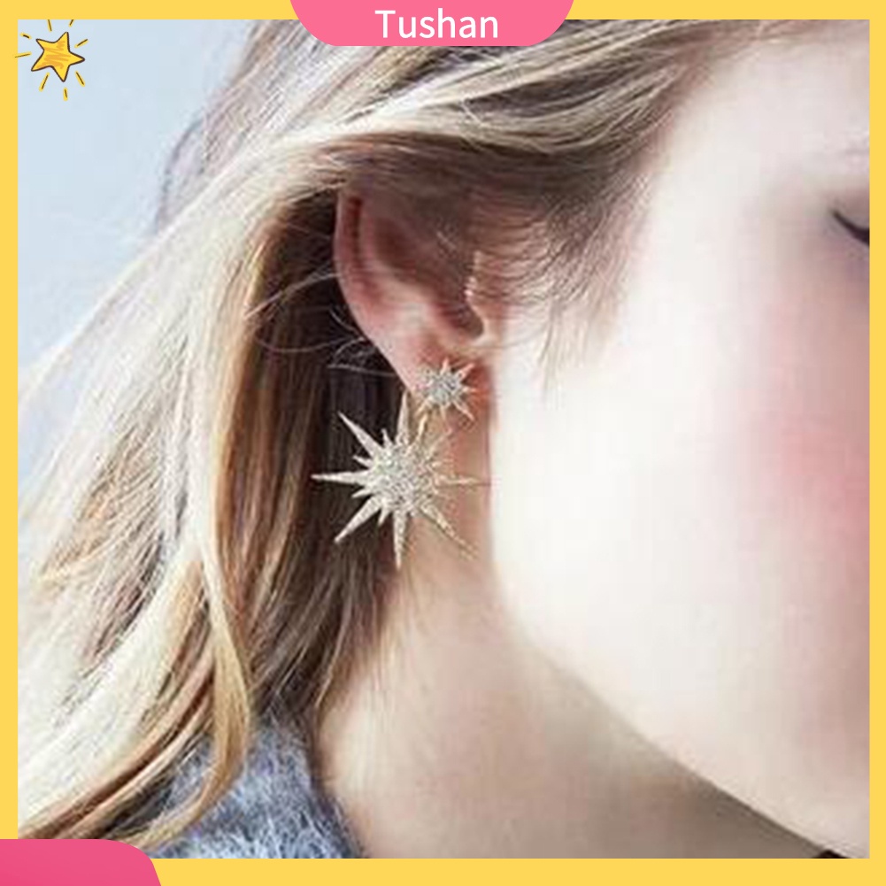 Hoa tai hình bông tuyết đính đá thời trang sang trọng cho nữ