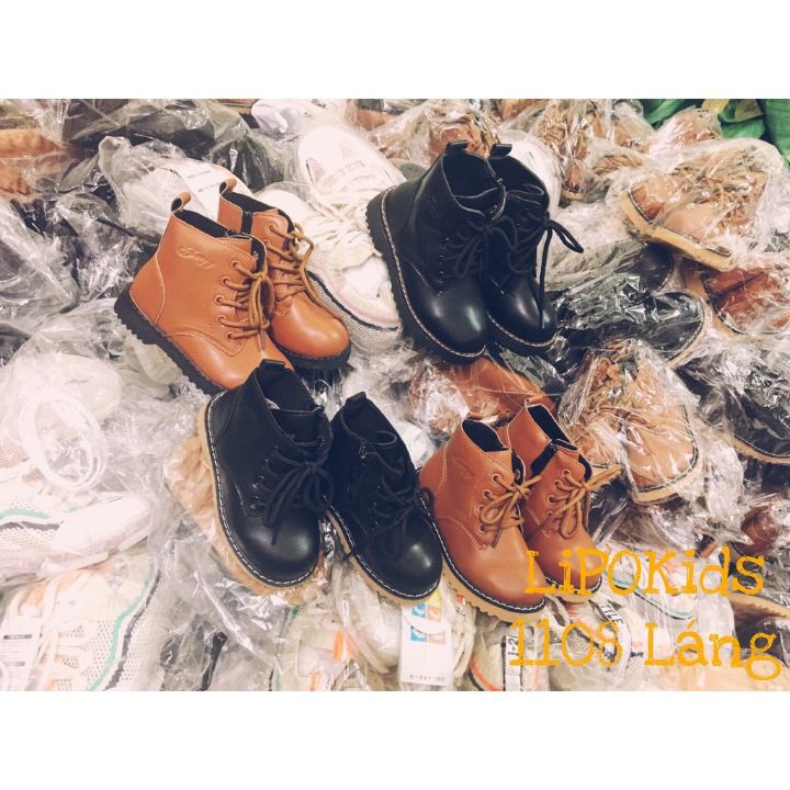 Giày Boot Cho Bé Gái- Boots Da Cổ Cao Siêu Bền, Dễ Mix Đồ