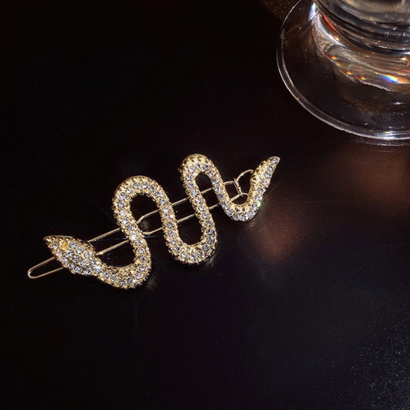 Kẹp Tóc Kim Loại Hình Rắn Đính Đá Pha Lê