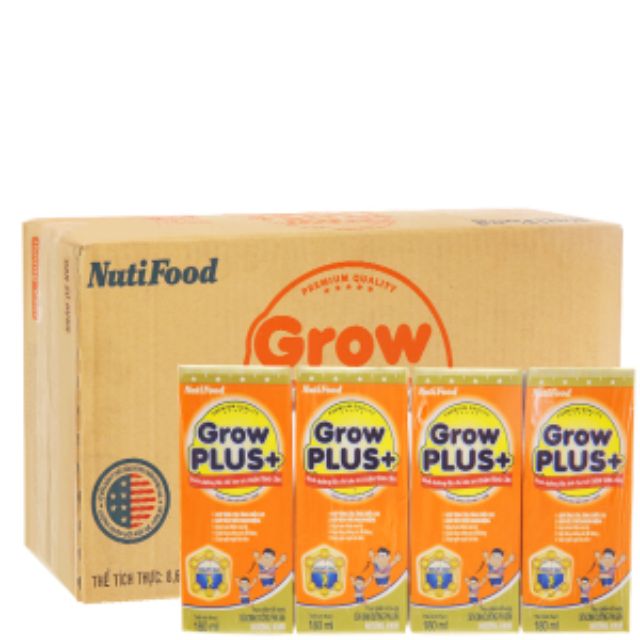 Thùng sữa Grow Plus+ Cam 180ml Nutifood