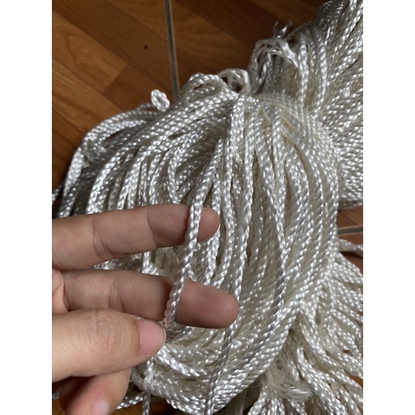 1 Mét Dây dù màu trắng 5li, dây chằng, dây đan lưới, dây thả diều