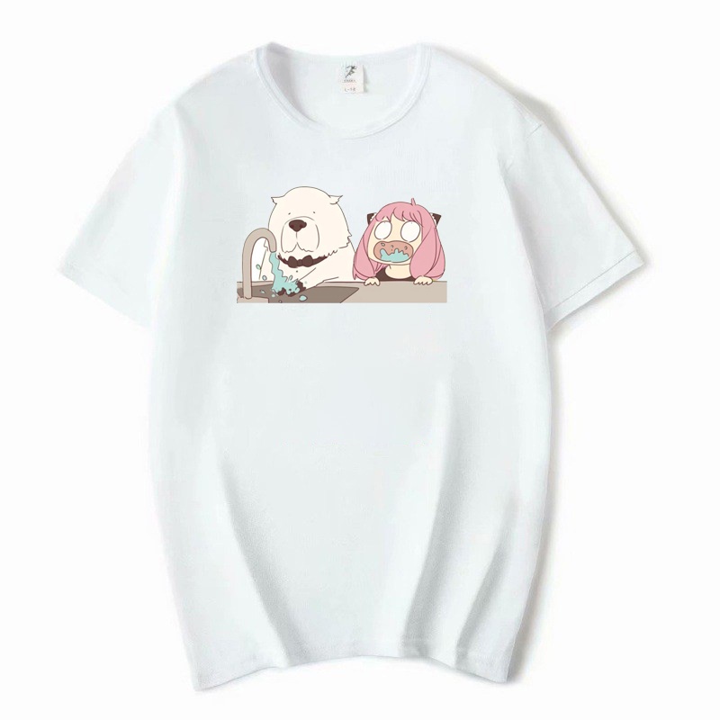 Áo Thun Tay Ngắn In Hoạt Hình Spy X Family Kawaii Forger Anya Forger Bond Thời Trang Mùa Hè