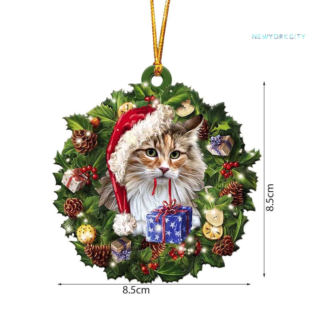 Vòng Nguyệt Quế Treo Trang Trí Cây Thông Giáng Sinh Bằng Gỗ In Hình Động Vật