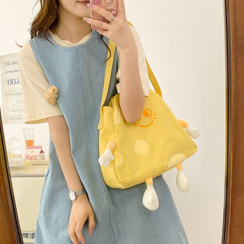 Túi vải canvas hình chiếc phô mai độc lạ xinh xắn