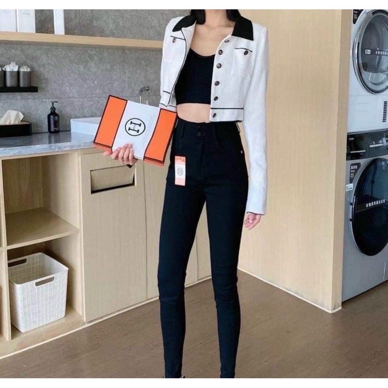 Quần Legging Lưng Cao Co Dãn 2 Khuy