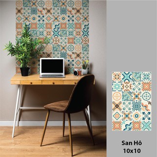 Decal gạch bông dán tường bộ San Hô