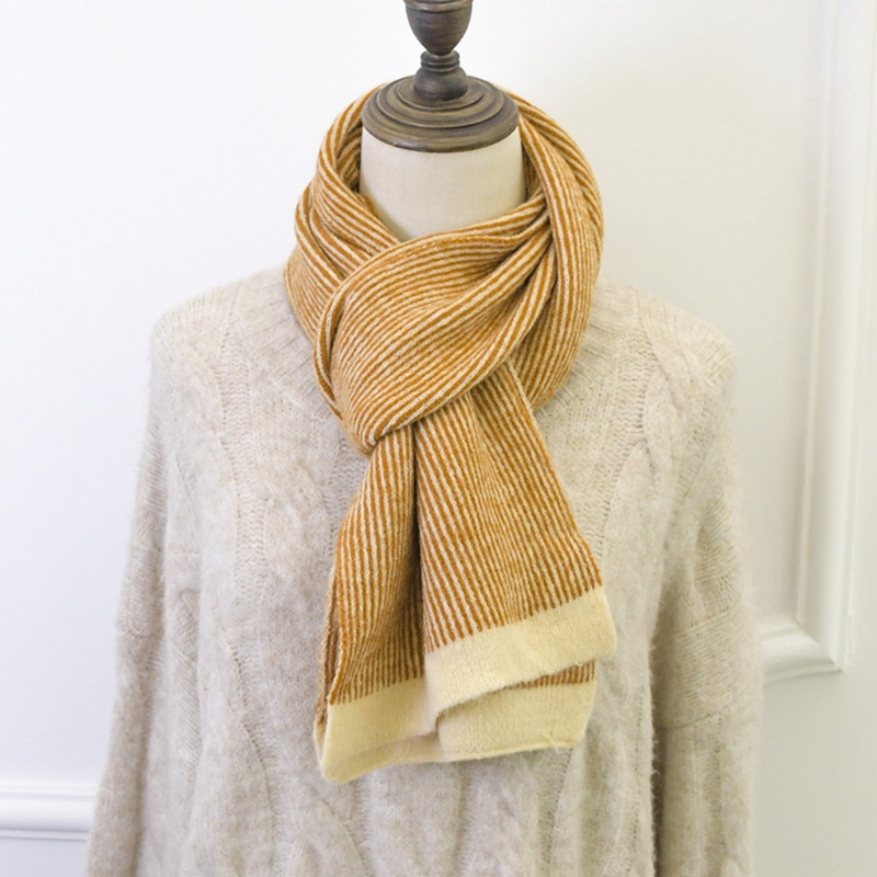 Khăn Choàng Cổ Giữ Ấm Họa Tiết Kẻ Sọc Thời Trang Cho Nữ