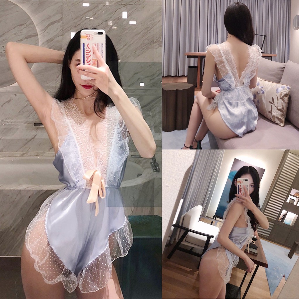 Váy ngủ xanh siêu sexy cám dỗ