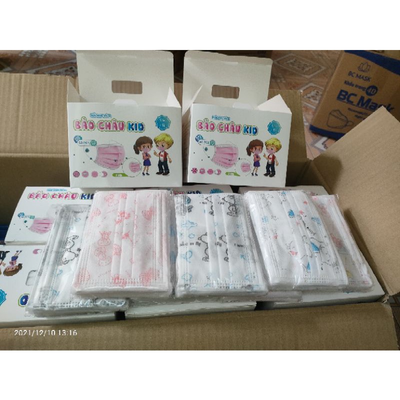 50 Chiếc Khẩu Trang Y Tế Bảo Châu 3 lớp cho trẻ em, Bảo Châu Kid