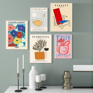 Tranh vải canvas treo tường in hình trừu tượng trang trí tối giản phong cách Bắc Âu