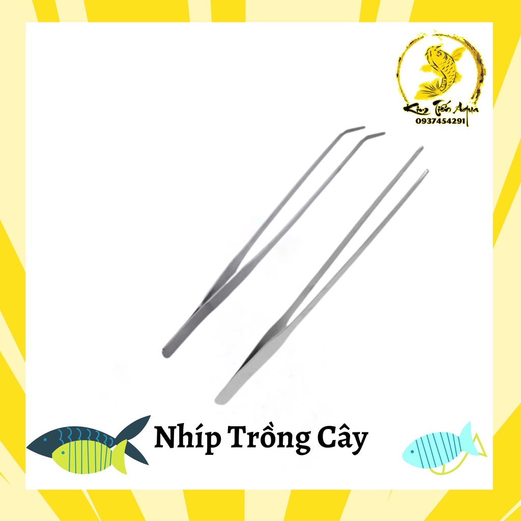 Dụng Cụ Kẹp Gắp Nhíp Gắp Đầu Thẳng Và Cong Dành Cho Trồng Cây Thủy Sinh Bể Cá Tiện Lợi