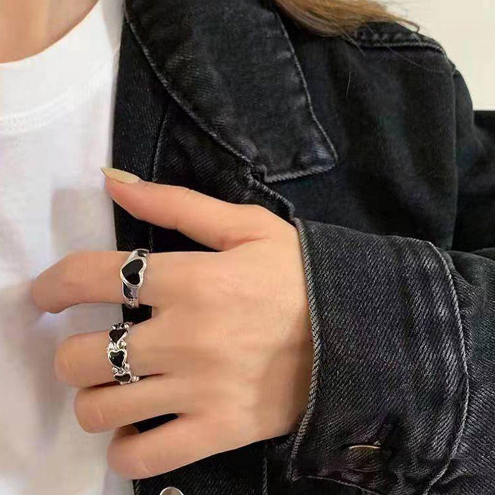 Nhẫn Hở Có Thể Điều Chỉnh Phối Mặt Hình Trái Tim Phong Cách Hàn Quốc Thanh Lịch Thời Trang Dành Cho Nữ