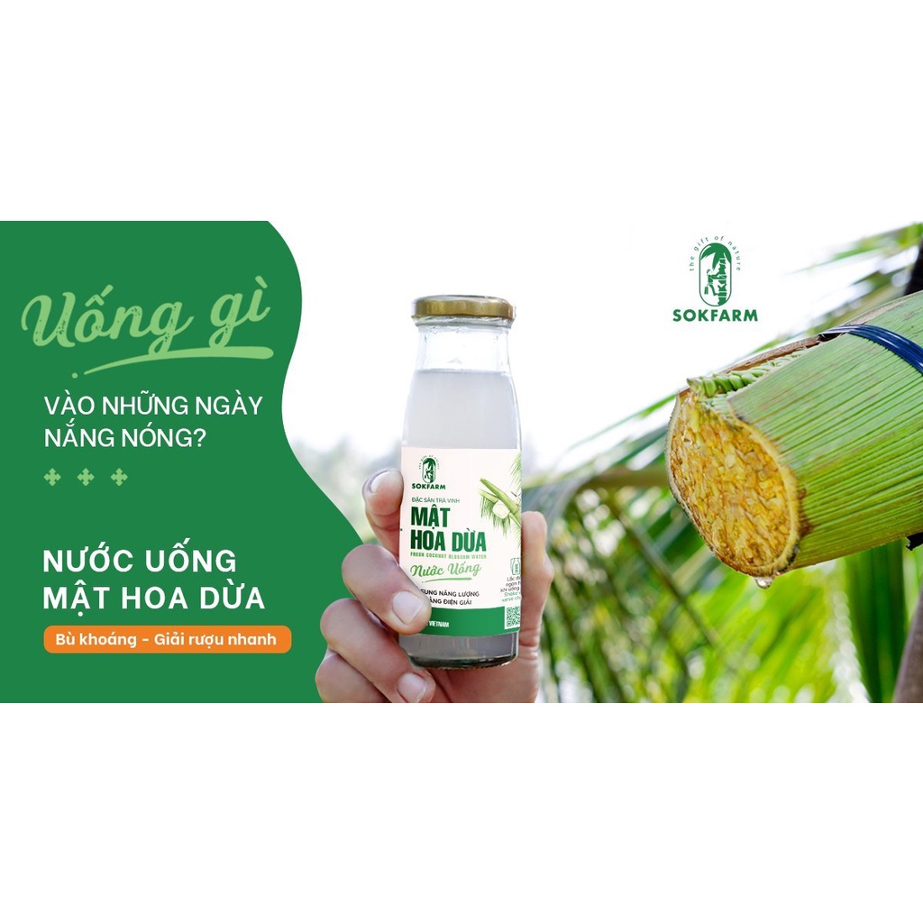 Nước Uống Mật Hoa Dừa sokfarm bù khoáng, bù điện giải