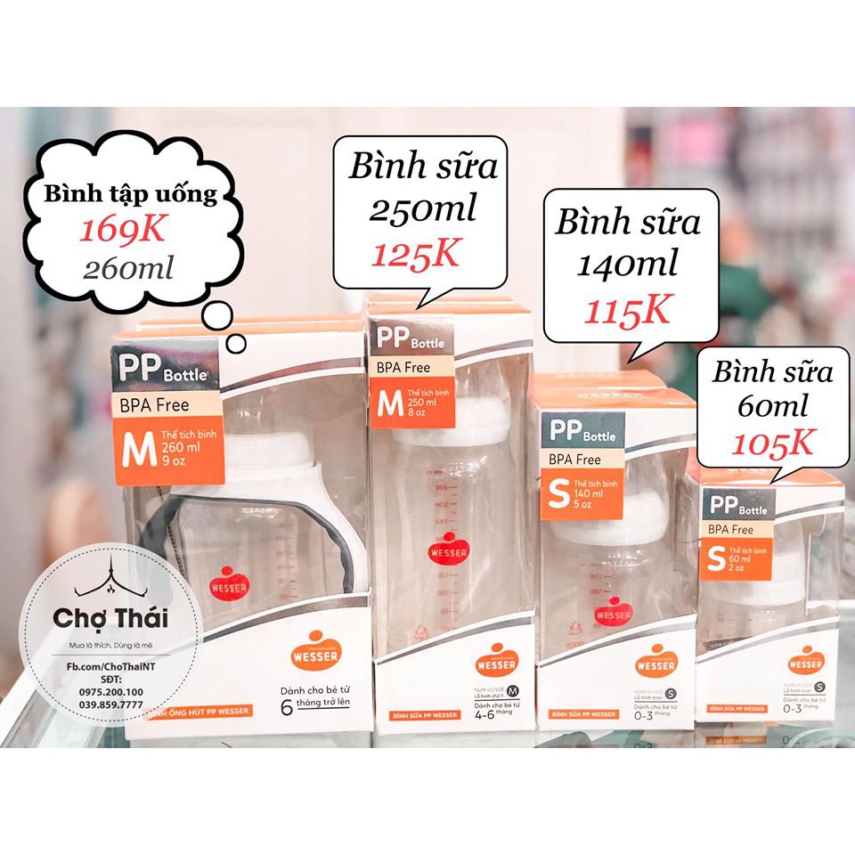 BÌNH SỮA WESSER PP