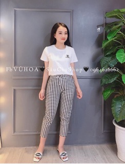 Bộ đồ mặc nhà quần kẻ thanh lịch