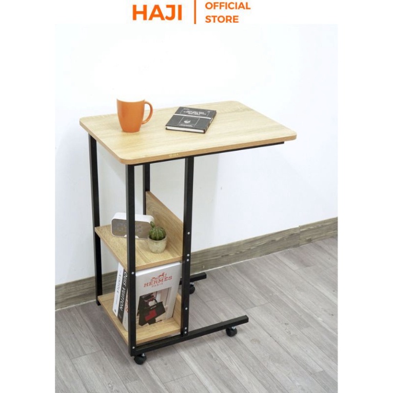 Bàn đa năng kèm kệ có bánh xe di động,b àn làm việc tại nhà có thể làm tab đầu giường thiết kế  thông minh -  GM22