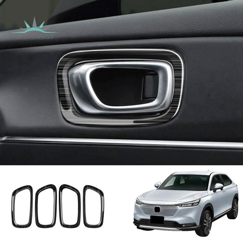 Set 4 Ốp Tay Nắm Cửa Trong Bằng Thép Không Gỉ Cho Honda Vezel HR-V HRV 2021 2022