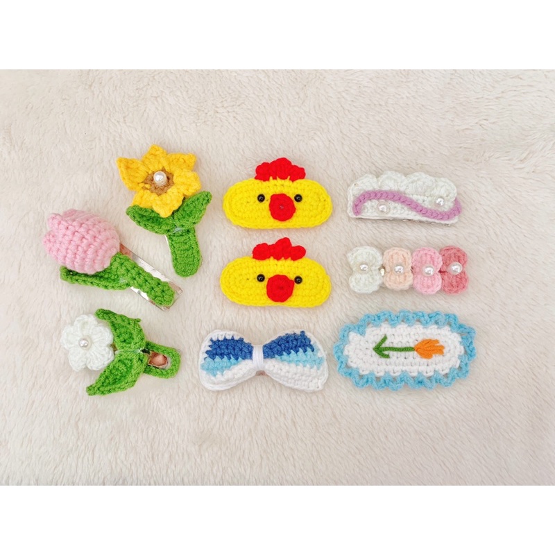Kẹp tóc len handmade