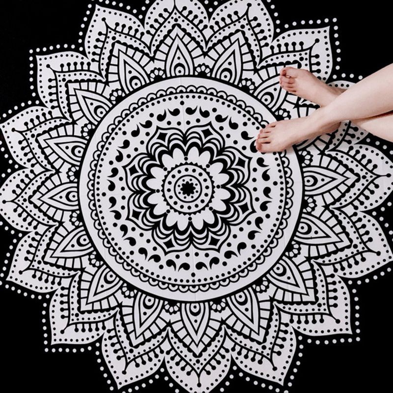 Thảm treo tường họa tiết vòng tròn Mandala xinh xắn chất lượng