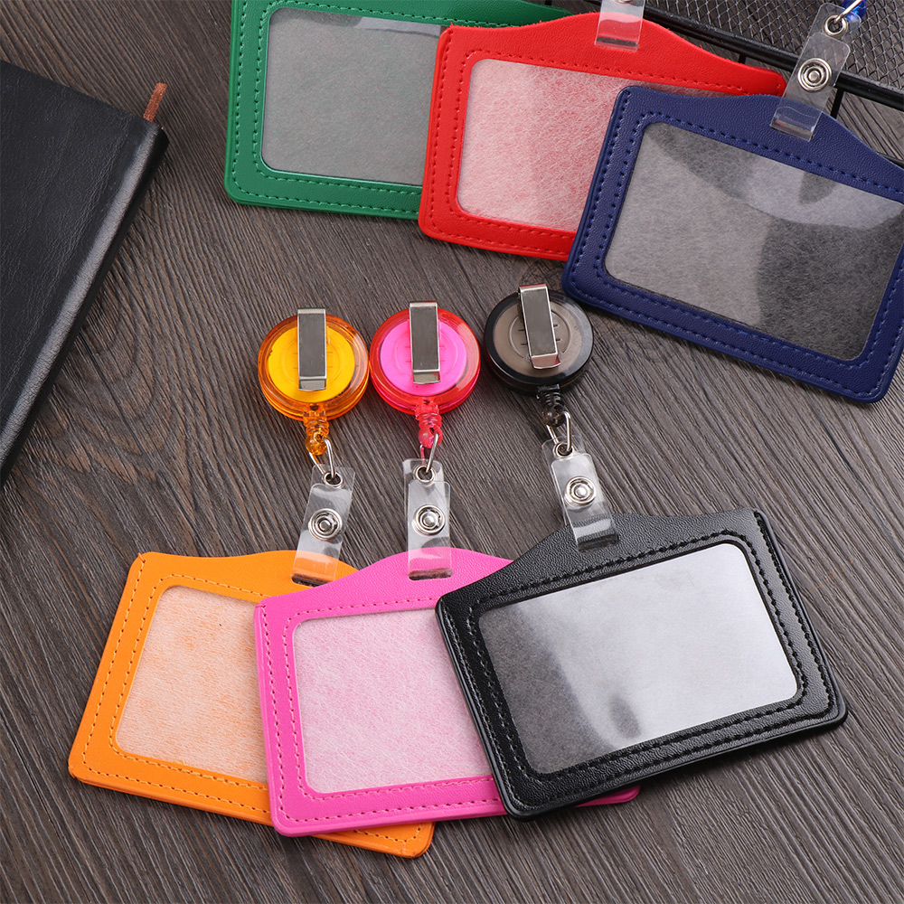 FUTURE Fashion Credit Card Holder Tag Protective Shell Badge Case New Office Supplies PU Leather No Zipper ID Card Holder/Multicolor