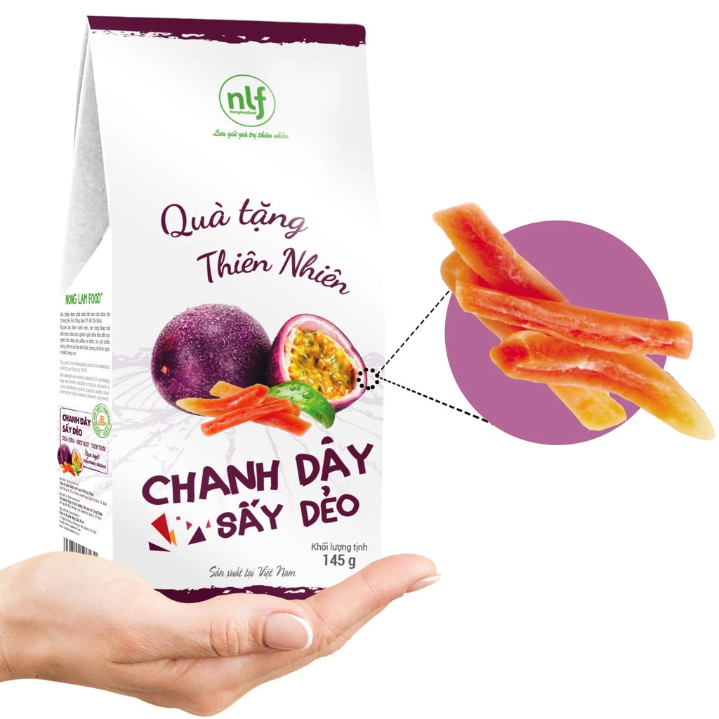 Chanh Dây Sấy Dẻo Nonglamfood 145g  | Healthy Snack | Ăn vặt văn phòng | Ăn vặt tốt cho sức khỏe | Trái cây sấy dẻo