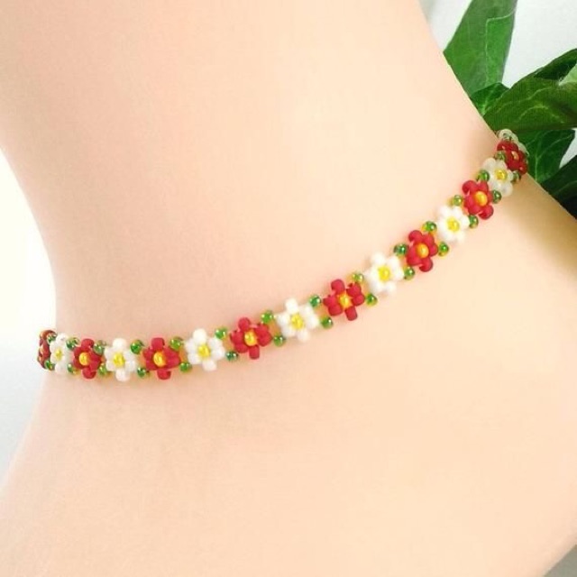 Choker hạt cườm hoa beaded daisy ulzzang