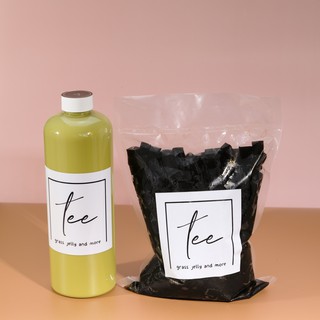 Combo Trà sữa Thái xanh chai Jumbo 1L + Sương sao thạch túi 600gram