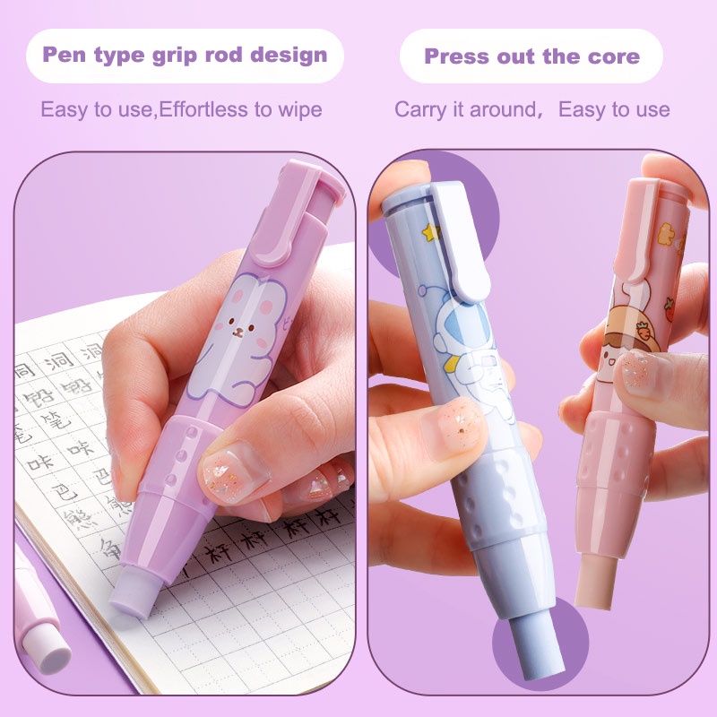 Cục Tẩy Bút Chì Hình Hoạt Hình Dễ Thương Có Thể Thu Gọn Tiện Dụng Cho Học Sinh/Văn Phòng