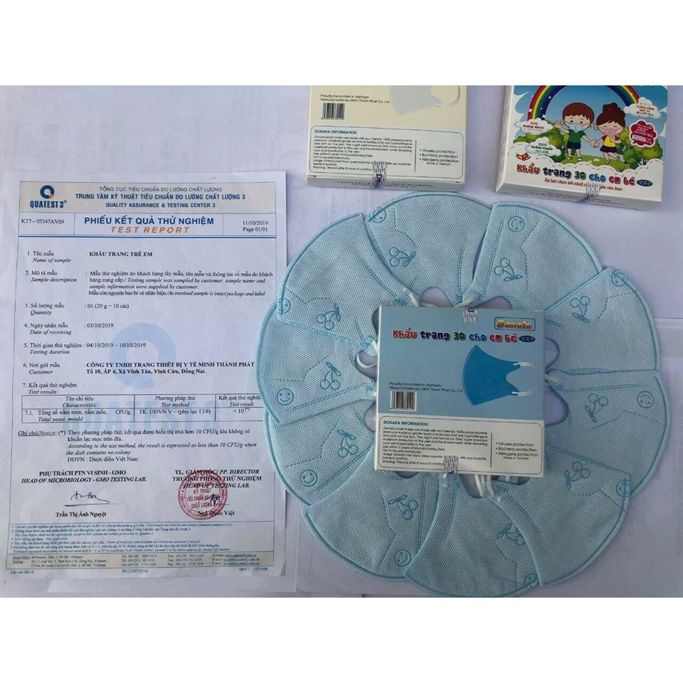 Khẩu Trang kháng khuẩn 3D Kids