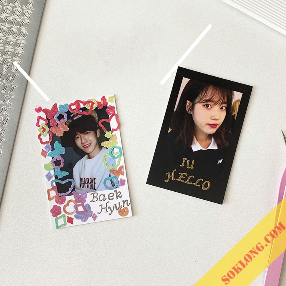 Sticker chữ cái ánh bạc kiểu chữ viết tay cổ điển STI57 nhãn dãn chữ ký hiệu alphabet Vintage trang trí sổ VPP Tuệ Minh
