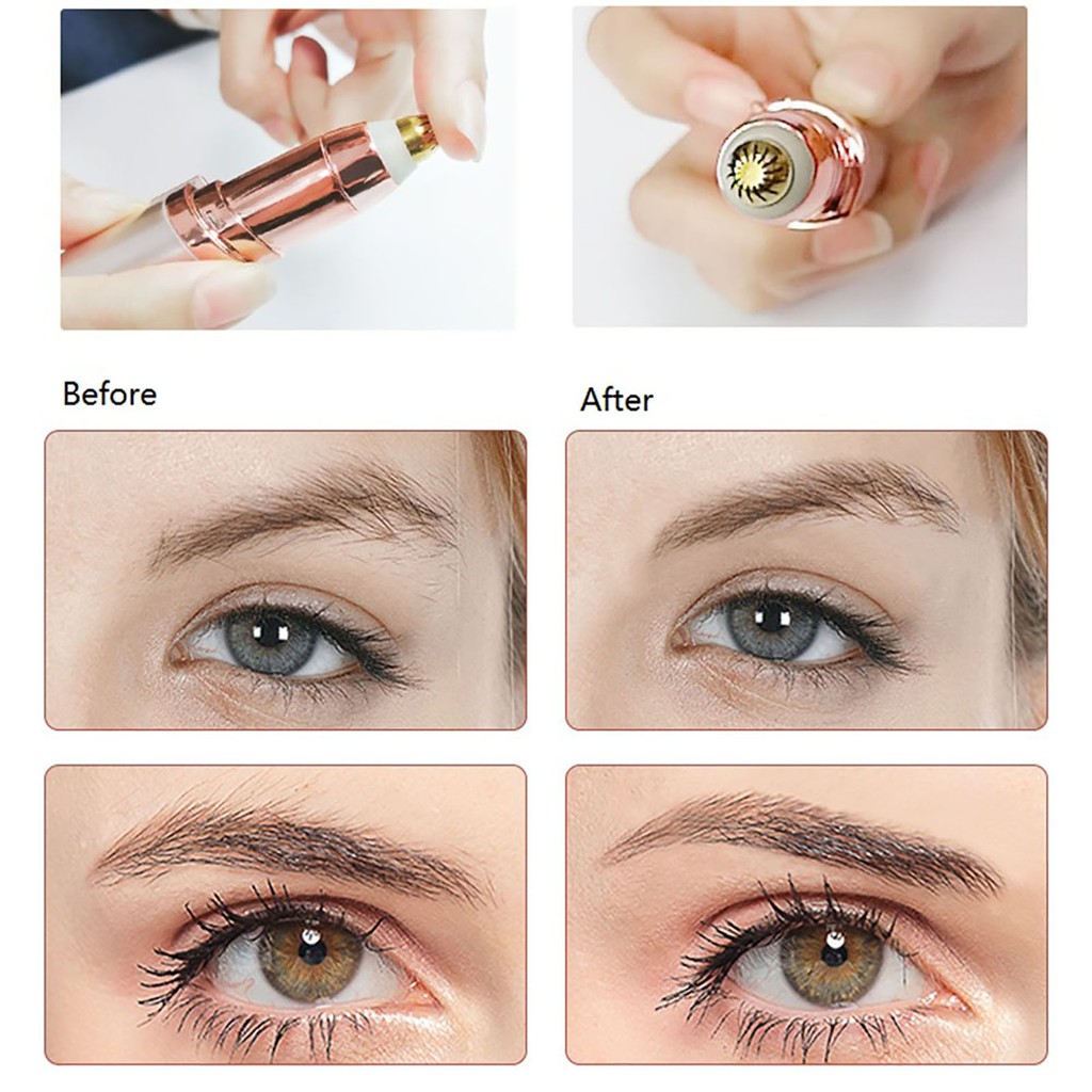 [Hàng mới về] Máy cạo lông mày điện tử hình thỏi son môi tiện dụng