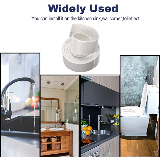 Cuộn Băng Dán Viền Tường / Sàn Nhà Tắm / Sàn Nhà Bằng PVC Chống Thấm Nước Tiện Dụng