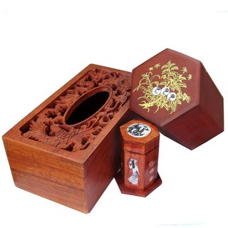 BỘ 3 MÓN GỖ HƯƠNG CAO CẤP, HỘP ĐỰNG GIẤY ĂN, HỘP ĐỰNG CHÈ, LỌ TĂM CHẠM KHẮC SIÊU ĐẸP.