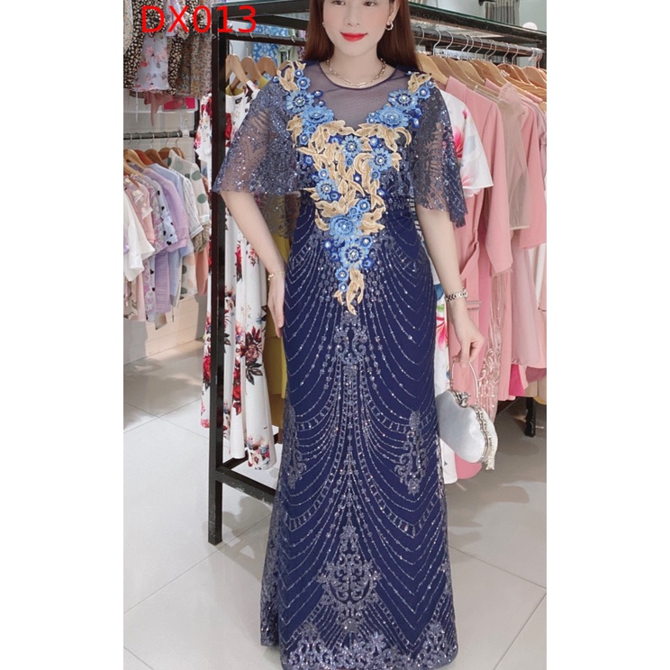 Đầm dạ hội thiết kế DORI thêu hoa kim sa lấp lánh cao cấp ĐẸP MÊ LY DX013