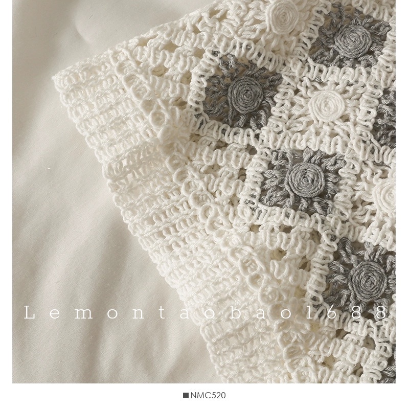 Có ảnh thật- Áo ba lỗ len móc kẻ ô dùng mặc ngoài áo váy