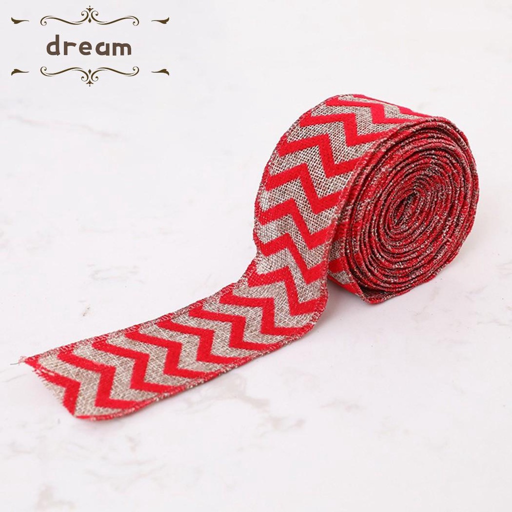 【DREAMLIFE】2M/Roll Christmas Ribbon Linen Snowflake Xmas Tree Decor DIY Sewing Fabric / /