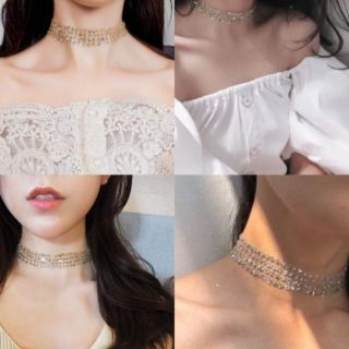 Vòng cổ choker nhũ lấp lánh
