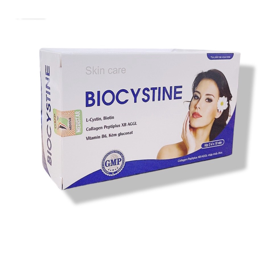 Biocystine viên uống chăm sóc hỗ trợ đẹp da, trắng da, mọc tóc, mọc móng (30 viên)