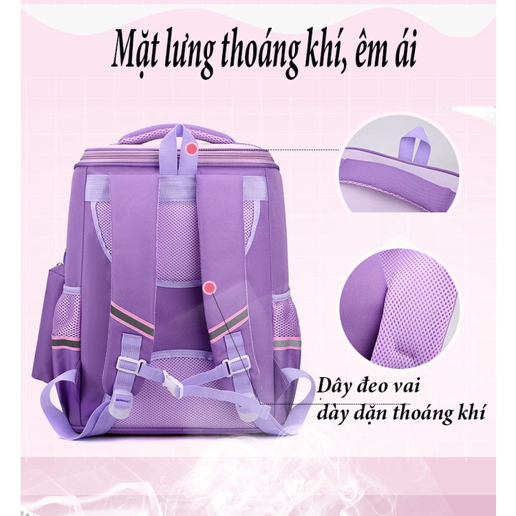 [Tặng kèm bút đựng bút] Balo chống gù cho bé tiểu học cặp đi học chống nước cho trẻ em cấp 1 hoạt tiết đáng cho bé yêu