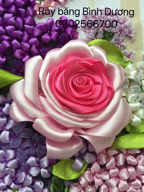 Tranh thêu Ruy băng 50x50cm