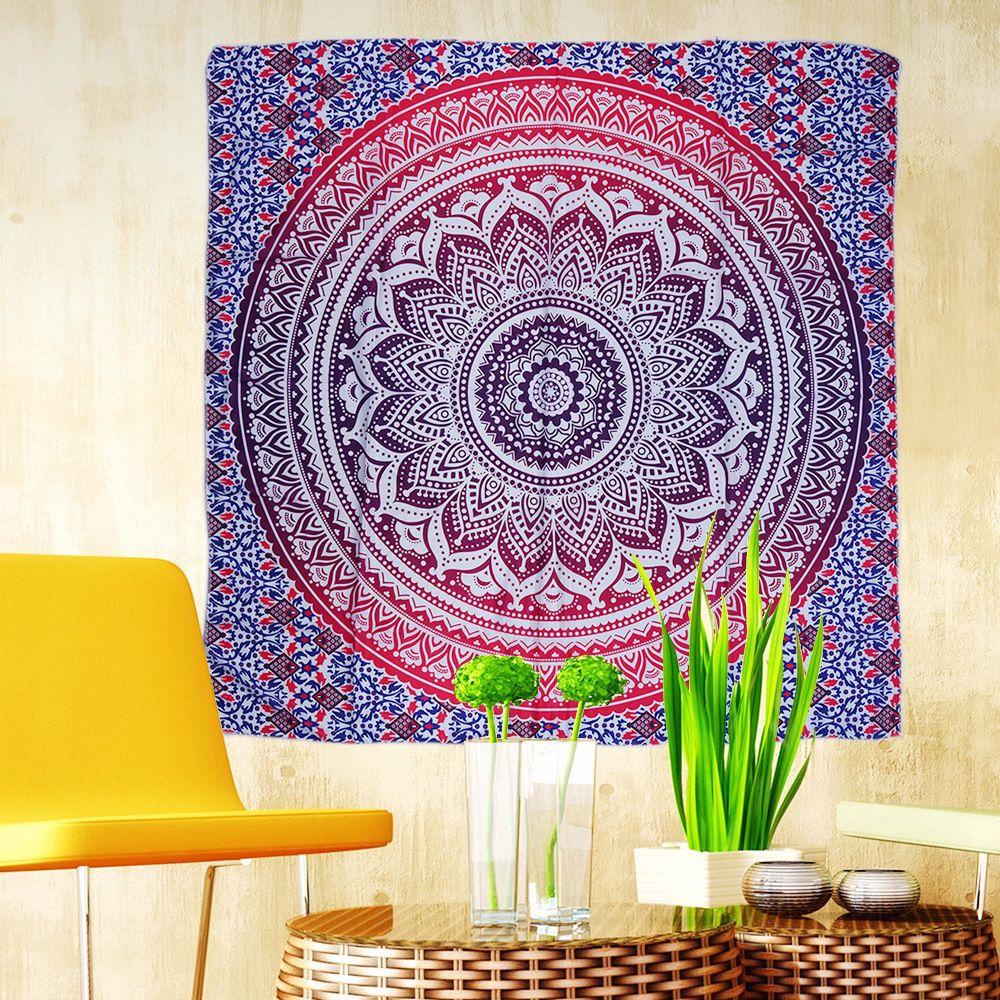 KUNHEV Thảm Treo Trang Trí Đa Năng Phong Cách Ấn Độ Mandala Bohemian