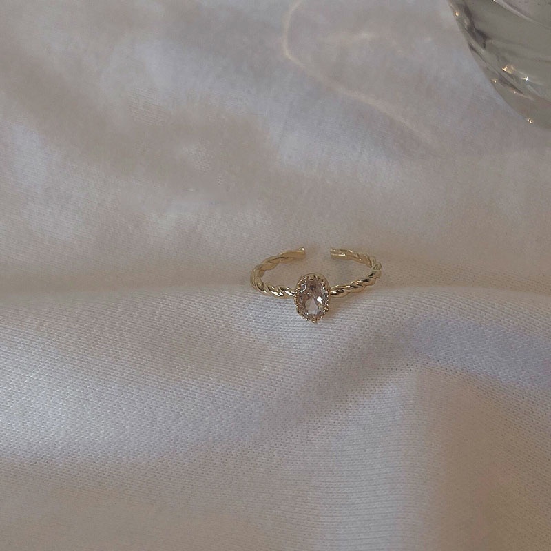 Nhẫn Mạ Vàng Đính Đá Zircon Lớn Sang Trọng Làm Quà Tặng Sinh Nhật
