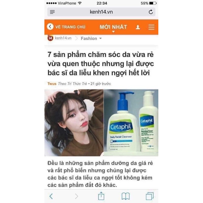 SỮA RỬA MẶT CETAPHIL GENTLE SKIN CLEANSER
