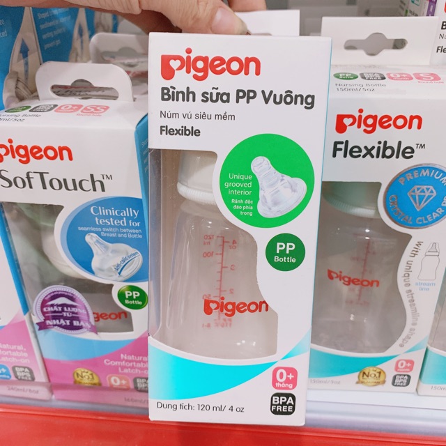 Bình sữa pigeon PP Vuông 120ml