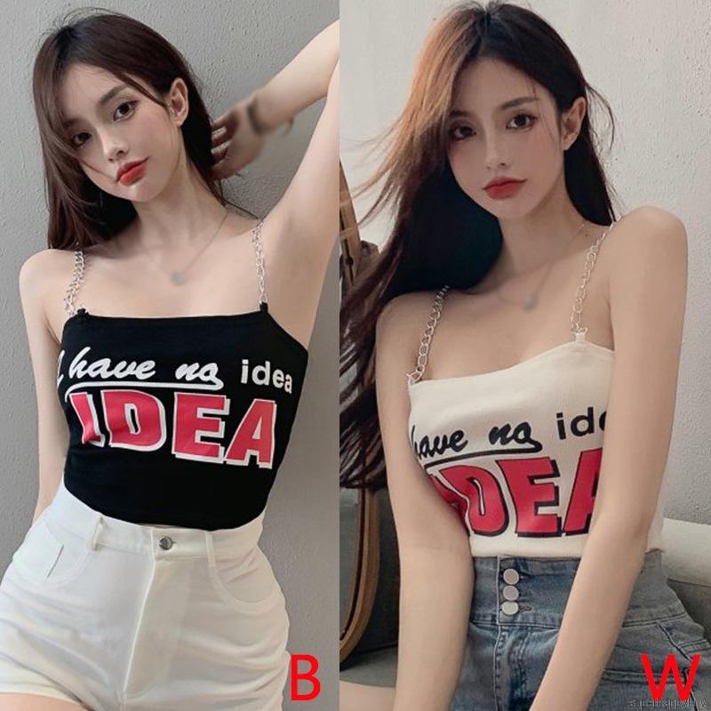 Áo Tank Top Hoạ Tiết Chữ Phong Cách Hàn Quốc Quyến Rũ