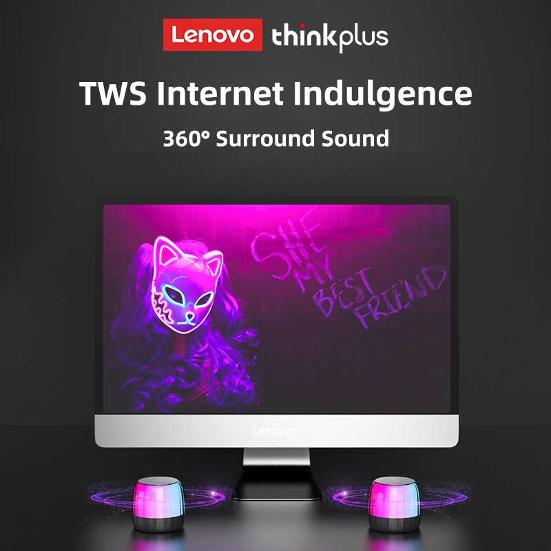Lenovo Chính Hãng K3/K3 Plus Bluetooth Loa Di Động Loa Nghe Nhạc Ngoài Trời Không Dây Mini Cột Nghe Nhạc Stereo Vòm Bass Hộp Chống Nước