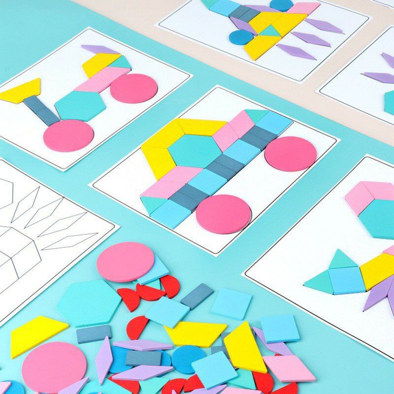 Đồ Chơi Gỗ Bộ Ghép Hình Khối Sáng Tạo Multifunctional Puzzle Ghép Hình Montessori Fun