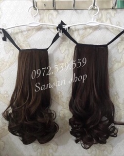 Tóc giả buộc đuôi xoăn lửng 40cm